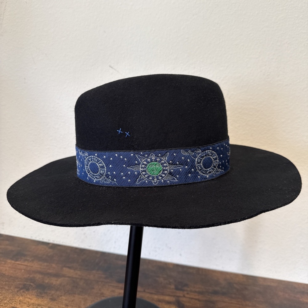 Lack of Color Benson Tri Zodiac Hat Black Large 100% Australian Wool EUC